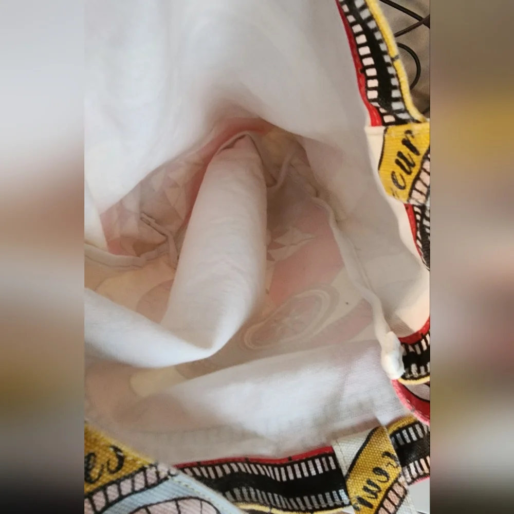 Tory Burch New York Colorful Canvas Graphic Tote Bag - Picture 4 of 6
